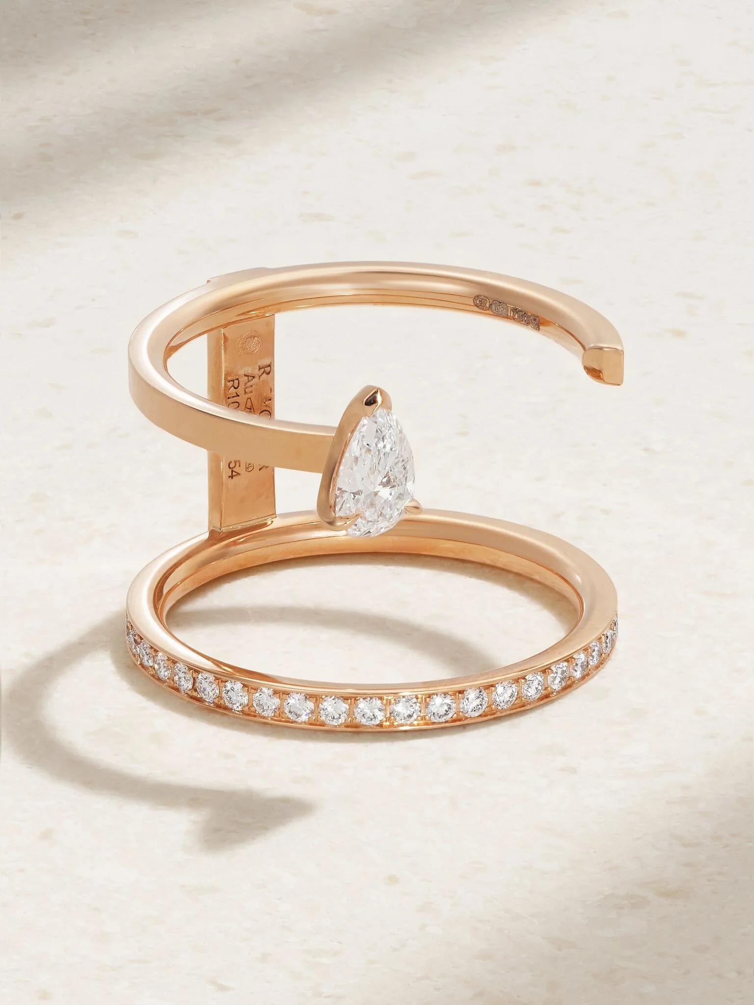 Serti Sur Vide 18-karat rose gold diamond ring Gold - 1