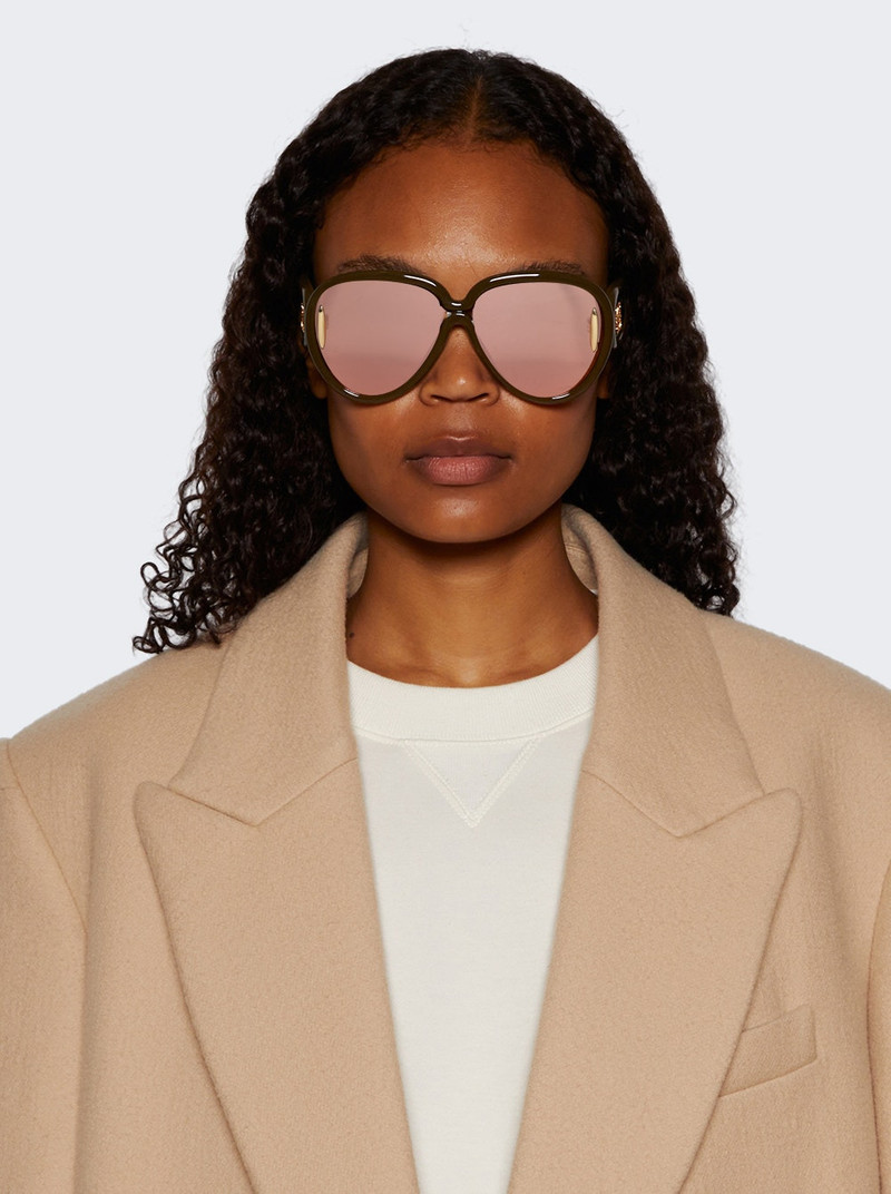 Loewe Round Slim Sunglasses Shiny Blue outlook