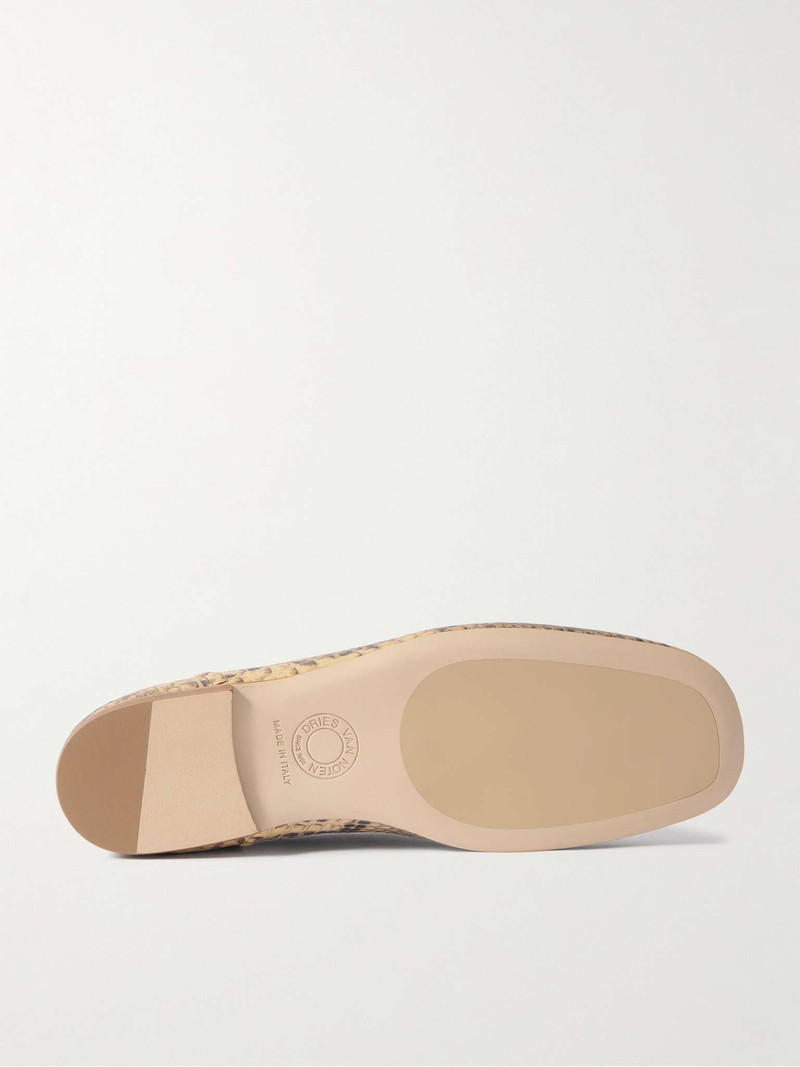 Dries Van Noten Snake-Effect Leather Loafers outlook