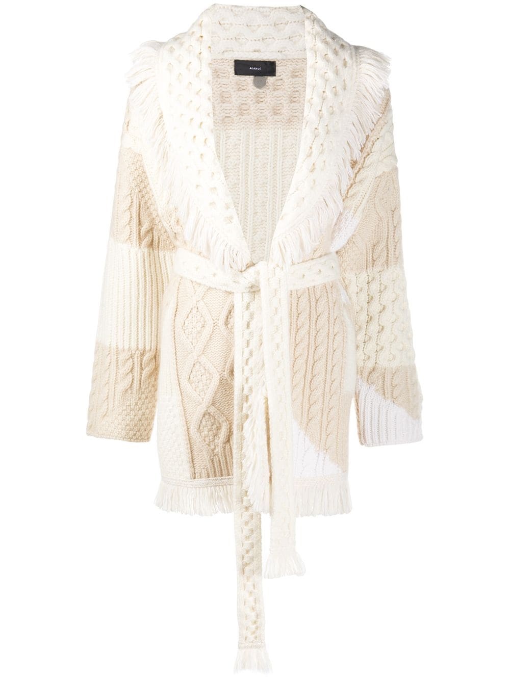 knitted belted cardi-coat - 1