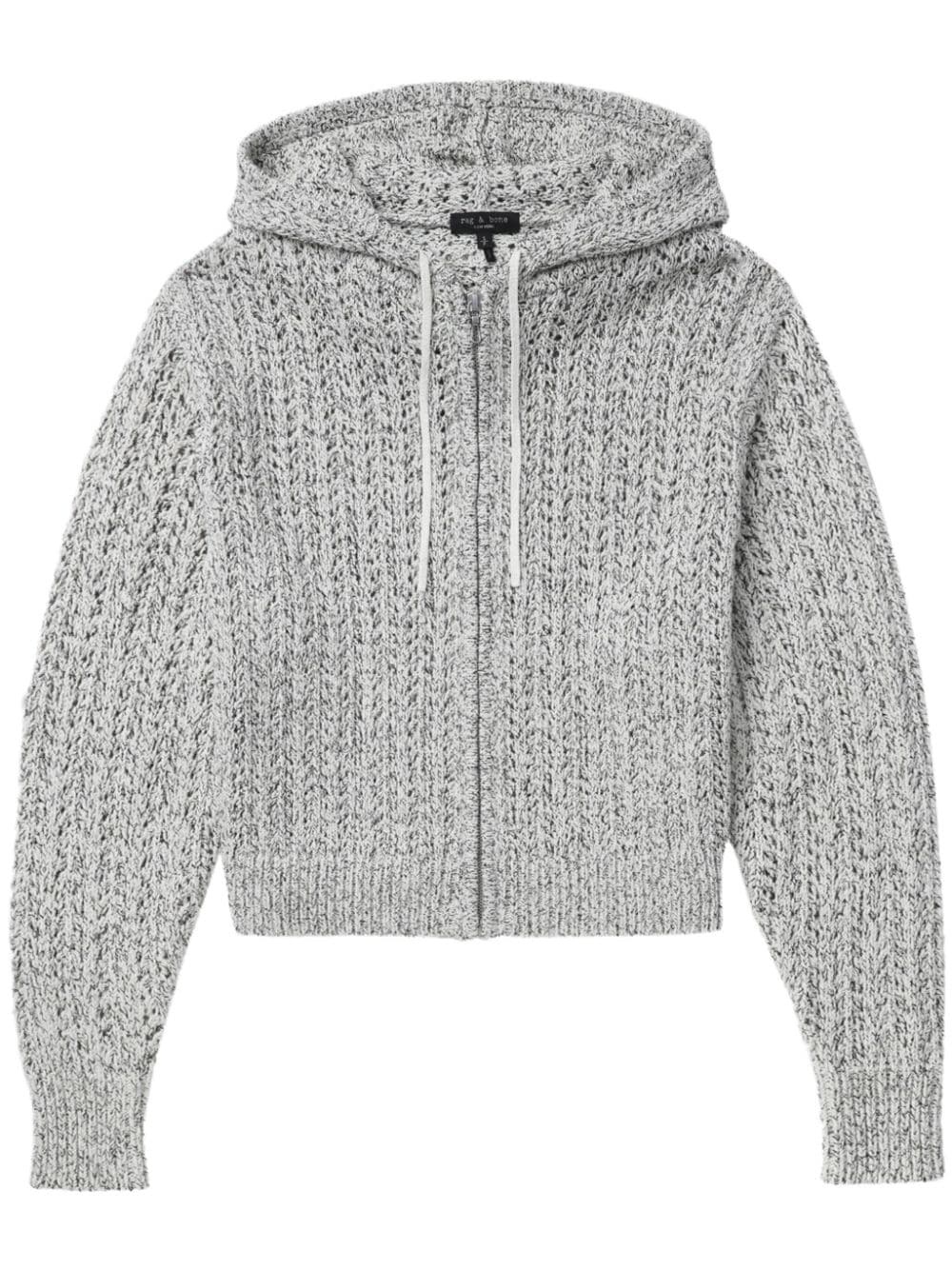 chunky-knit zip-up hoodie - 1