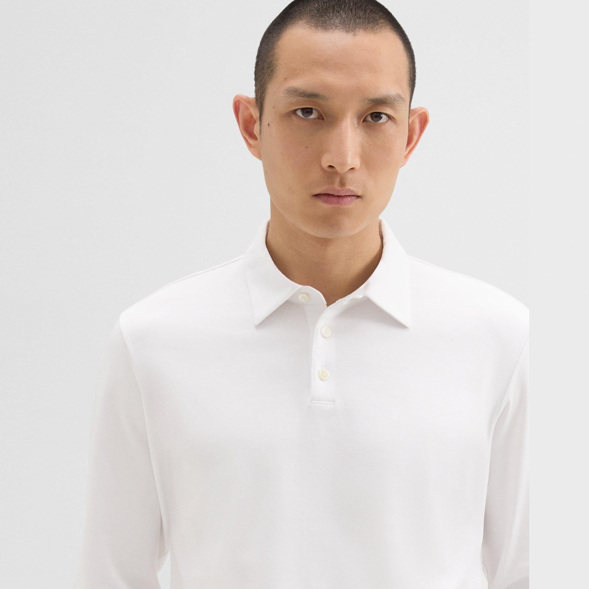 Long-Sleeve Polo Shirt in Cotton Jersey - 5
