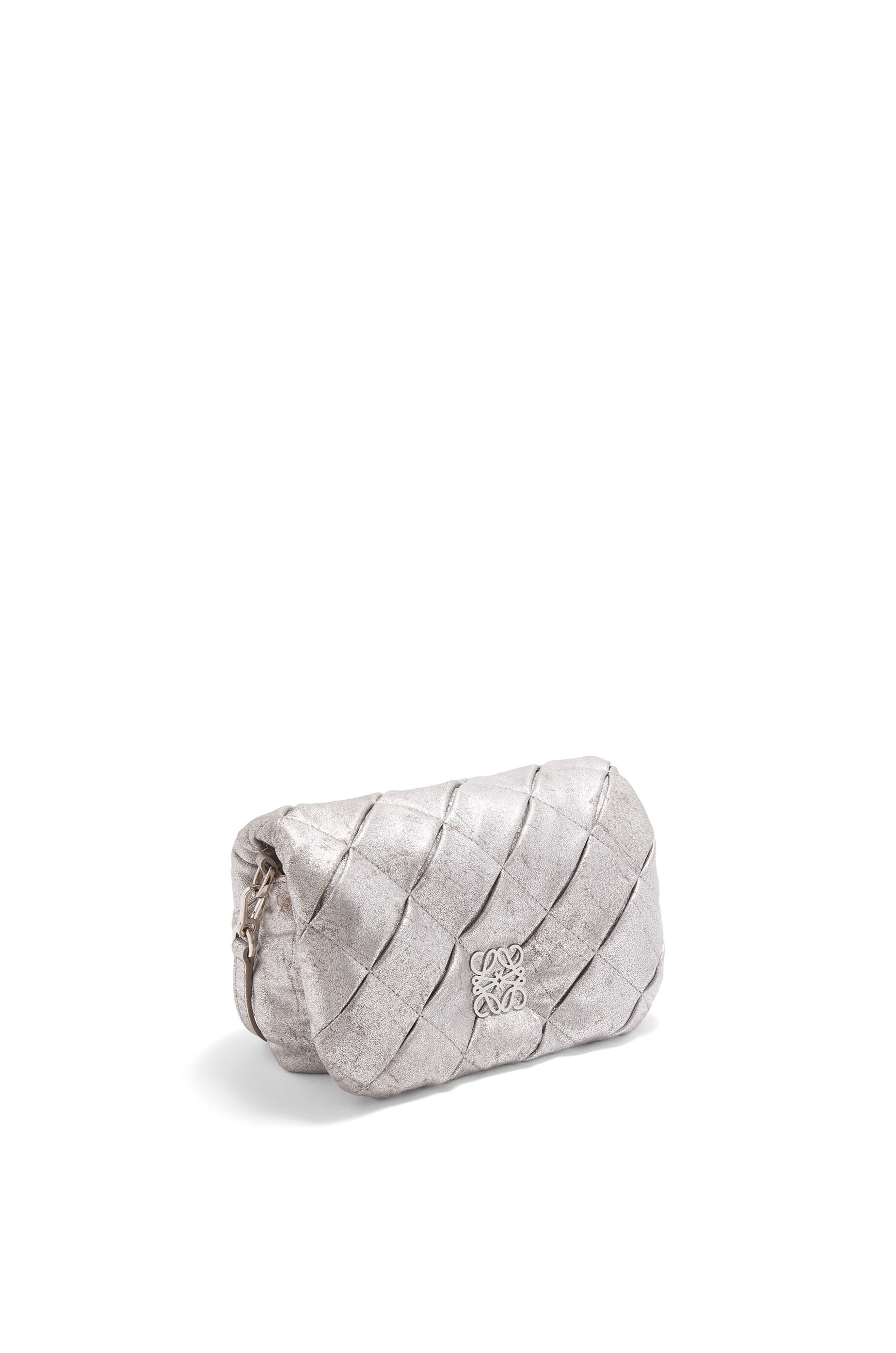 Mini Puffer Goya bag in pleated metallic leather - 2