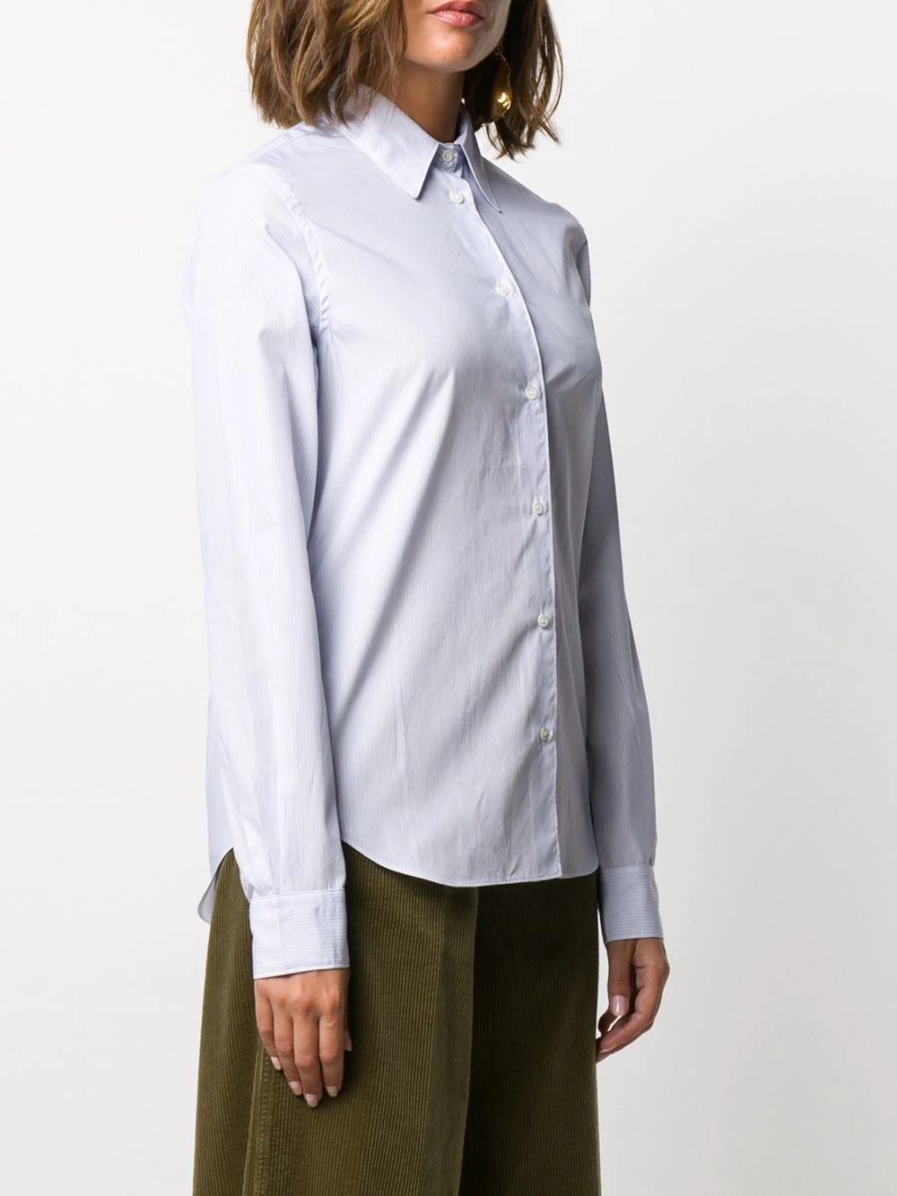 pinstripe long-sleeved shirt - 3