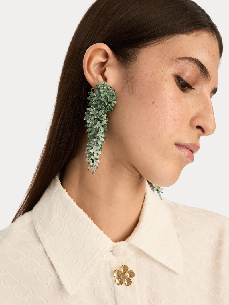 Oscar de la Renta CASCADING FLOWER CLIP-ON EARRINGS outlook