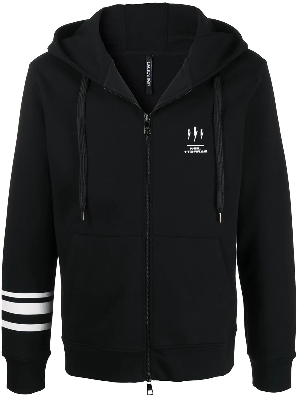 logo print zip-fastening hoodie - 1