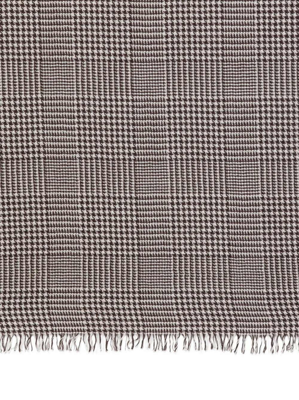 houndstooth fringed scarf - 2