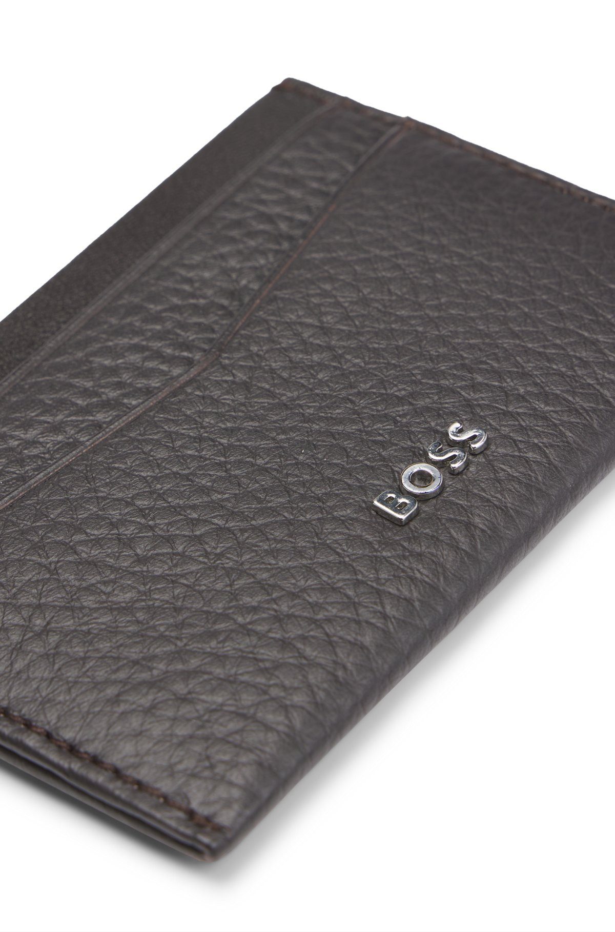 GRAINED-LEATHER CARD HOLDER WITH LOGO LETTERING - 3