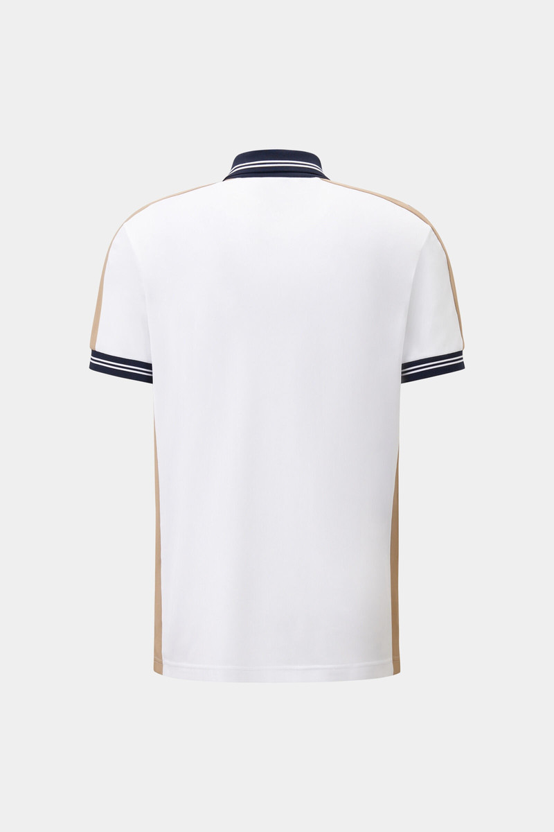 BOGNER Cornelius functional short-sleeved top in White/navy blue/beige outlook
