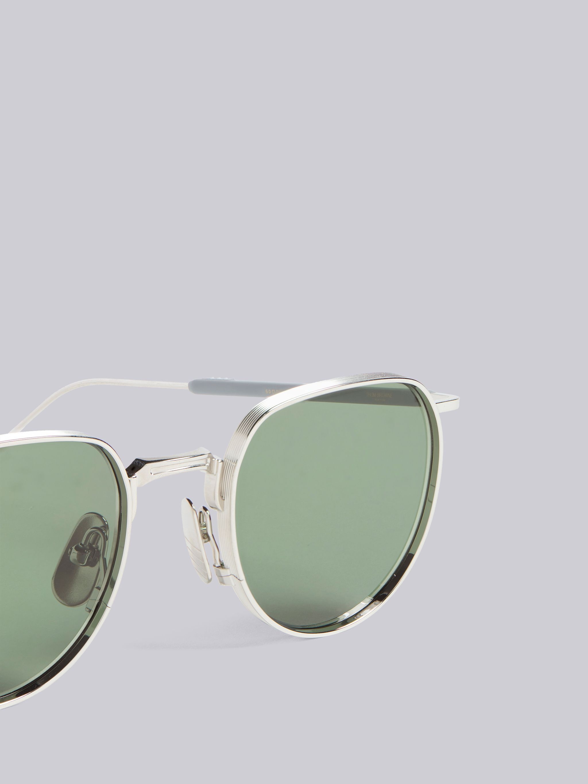 TB126 - Silver And Green Clubmaster Sunglasses - 2
