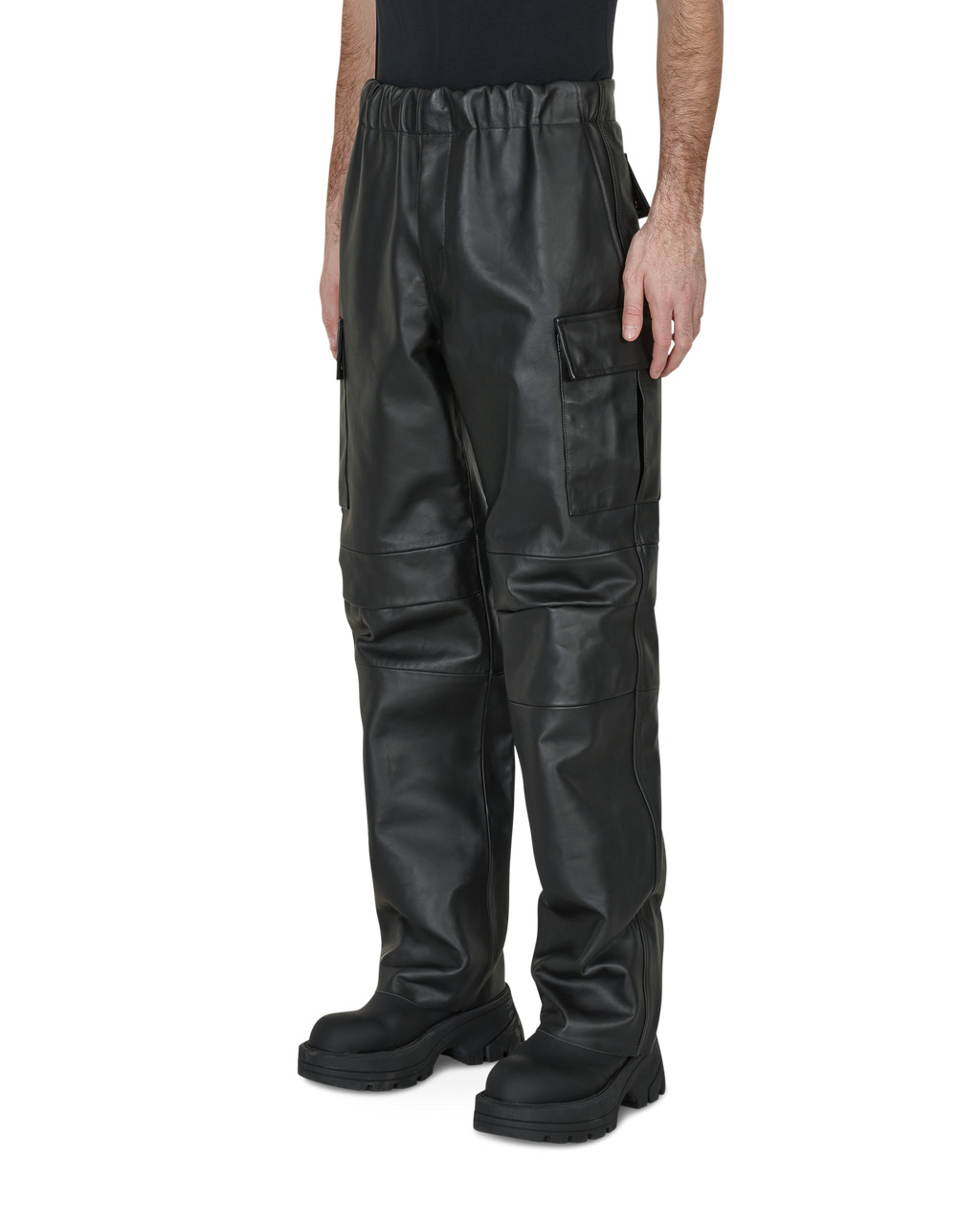 LEATHER CARGO PANT - 3