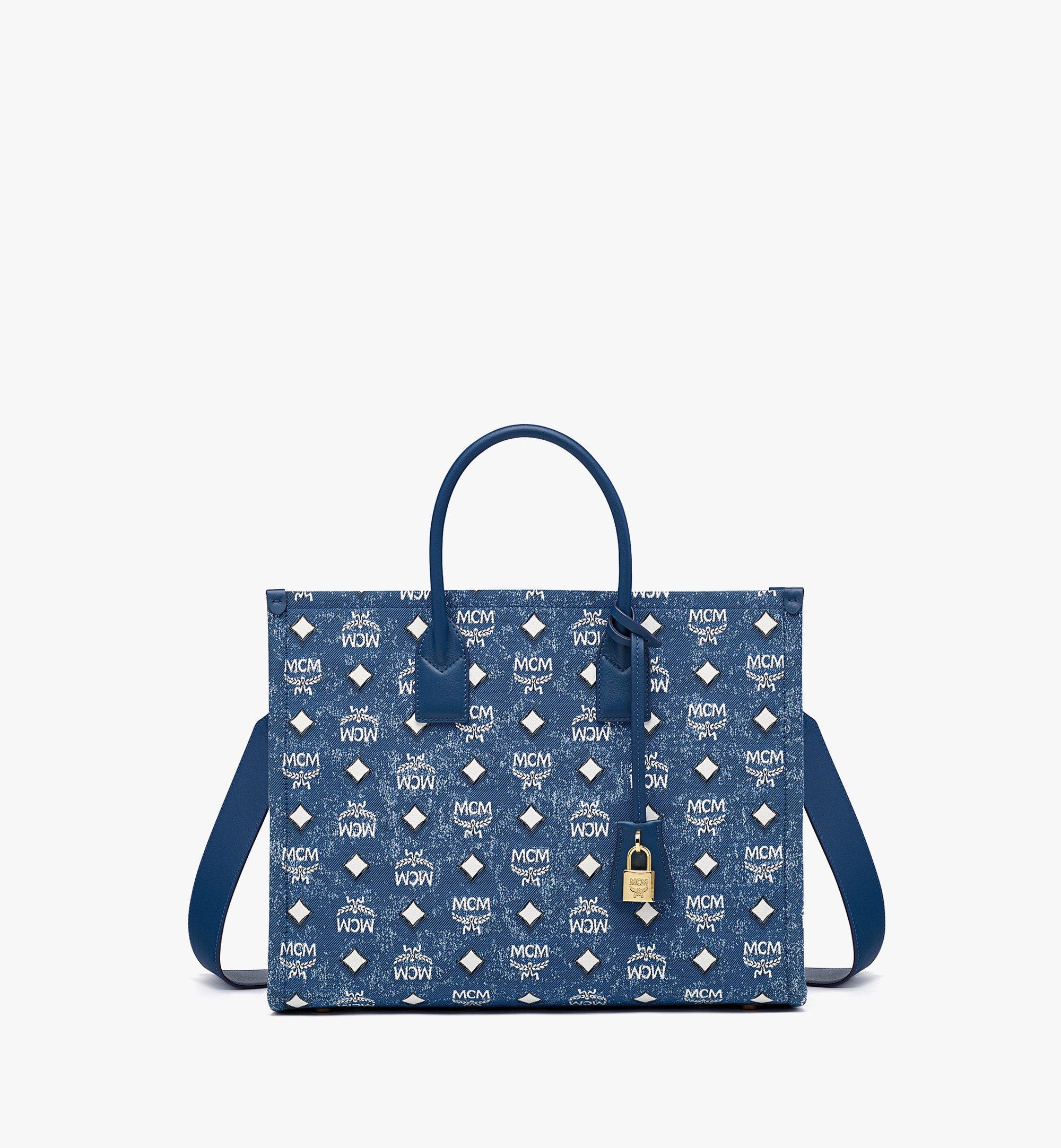 München Tote in Vintage Denim Jacquard - 1
