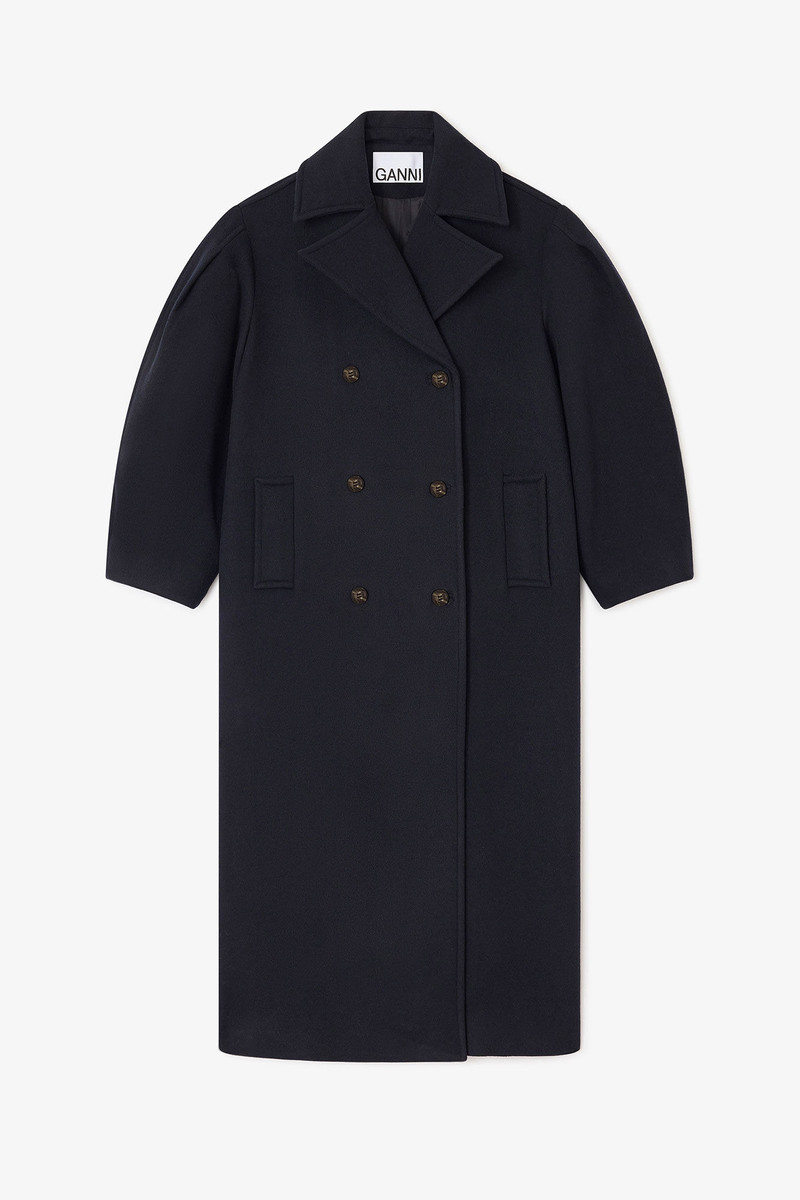 DARK BLUE WOOL PEACOAT LONG 1