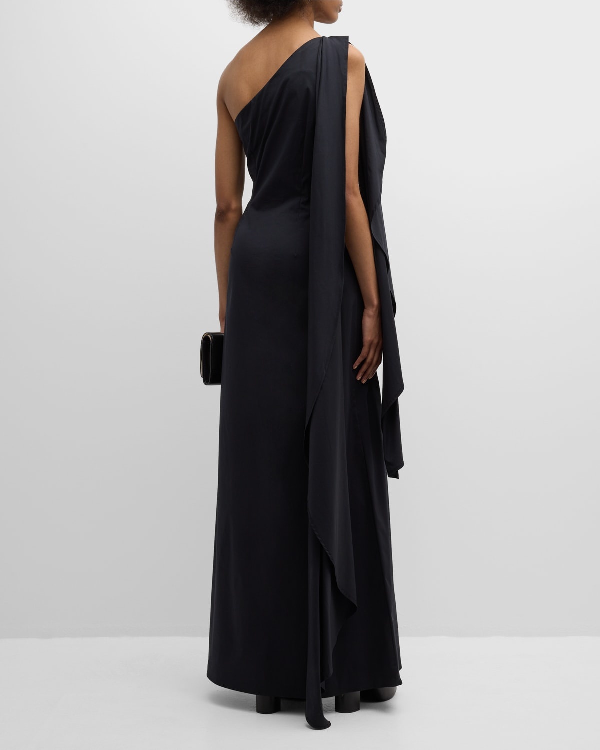 Dune One-Shoulder Sash Poplin Gown - 6