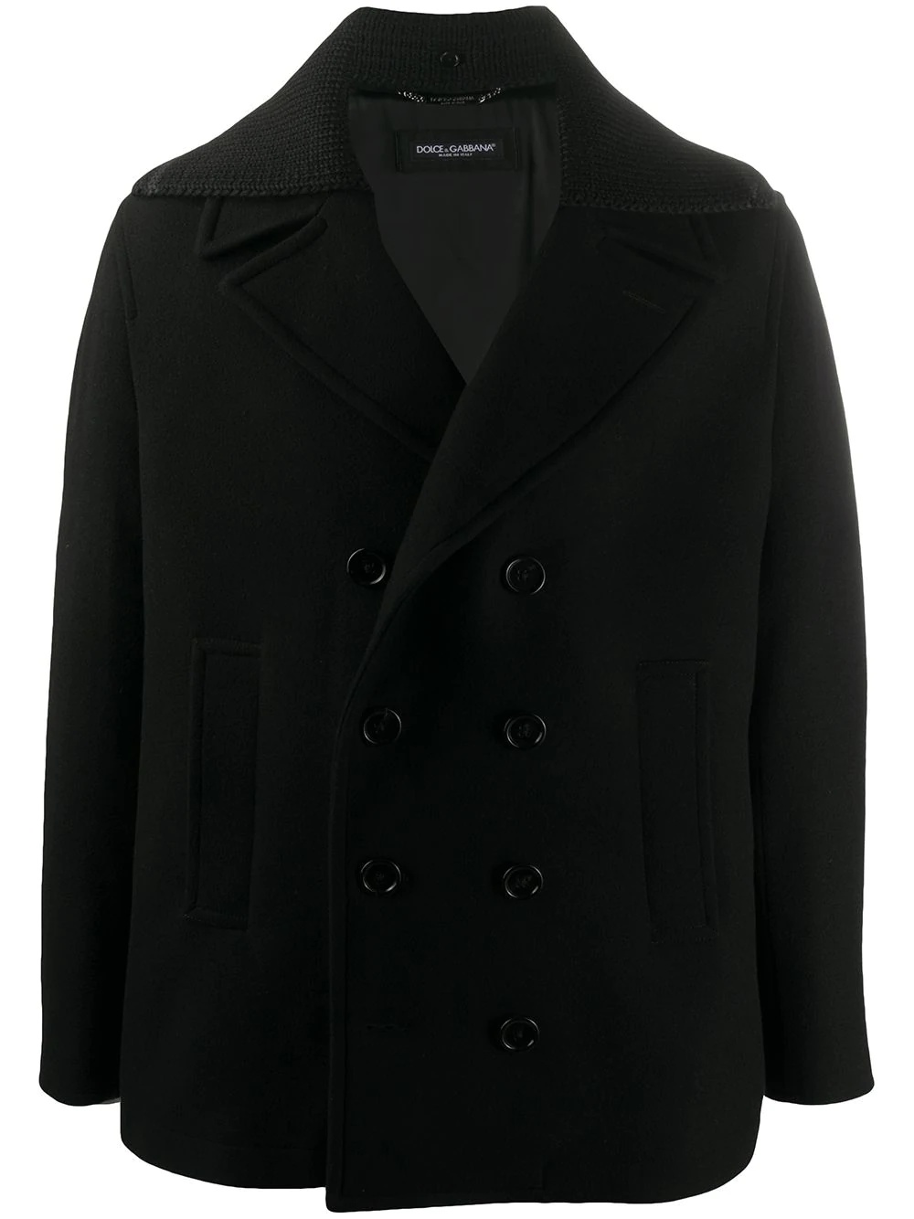 detachable lapel classic peacoat - 1