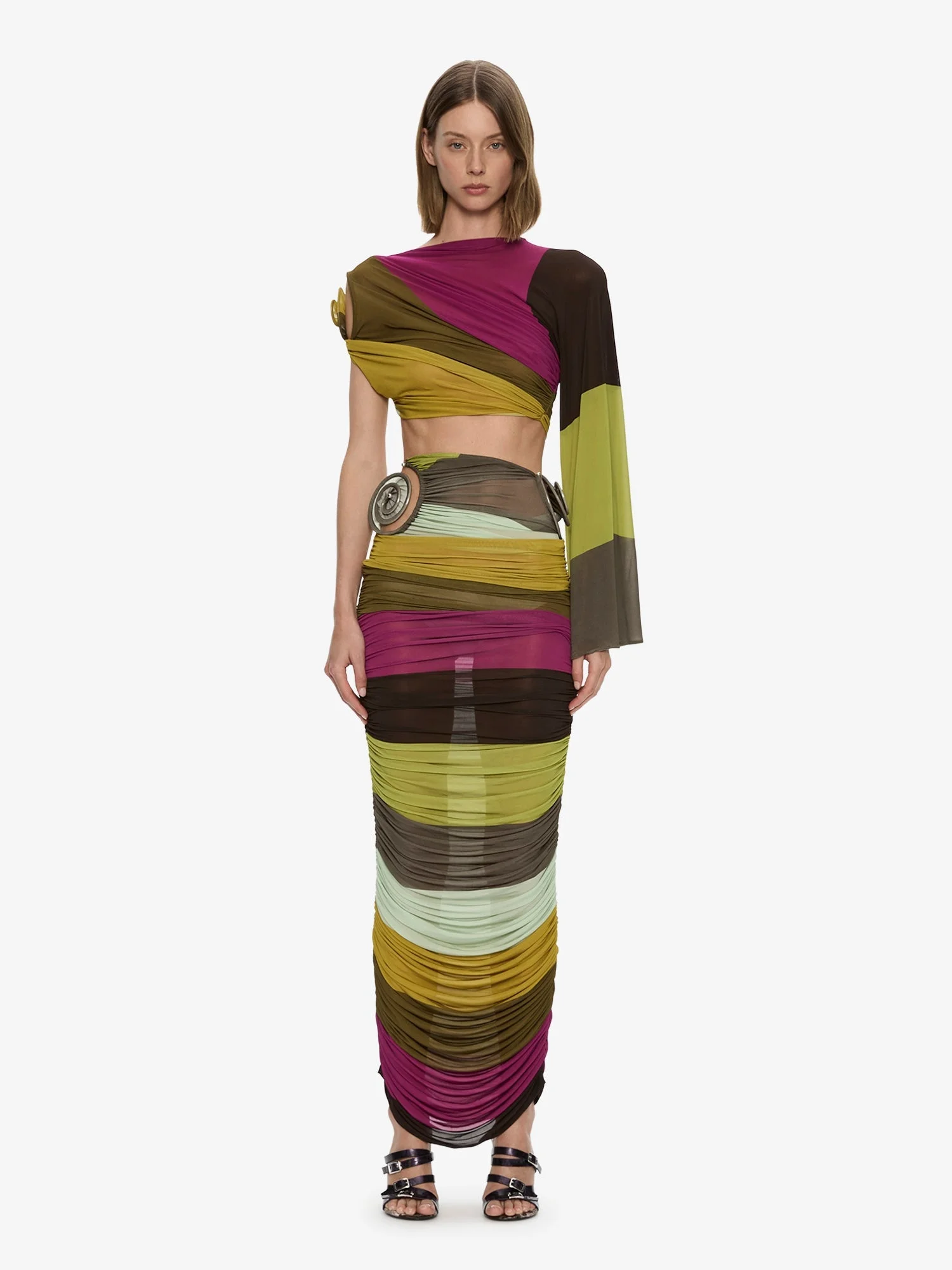 Aurelia Sculpted Spiral Gathered Skirt - 1