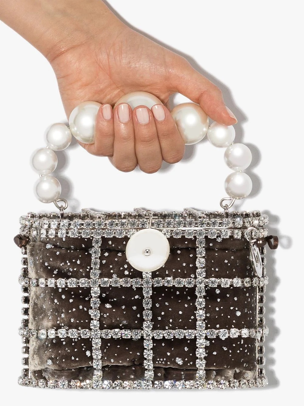 Holli Cometa crystal-embellished pearl bag - 3