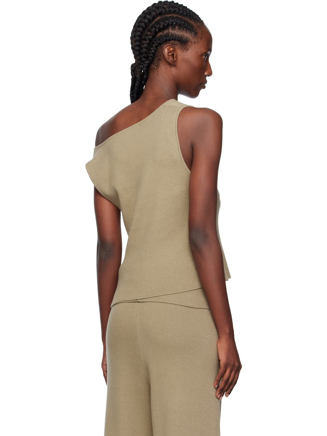 Beige Off Shoulder Seam Top - 3