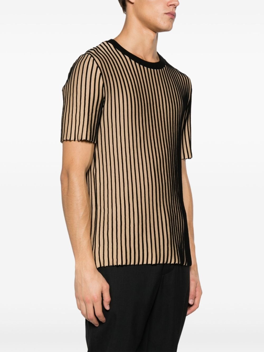 3D-striped cotton T-shirt - 3