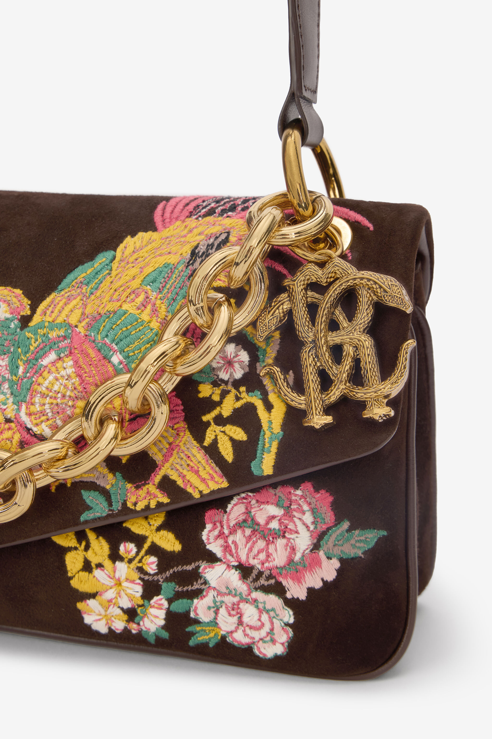 Suede Bag With Naturalistic Pattern - 4