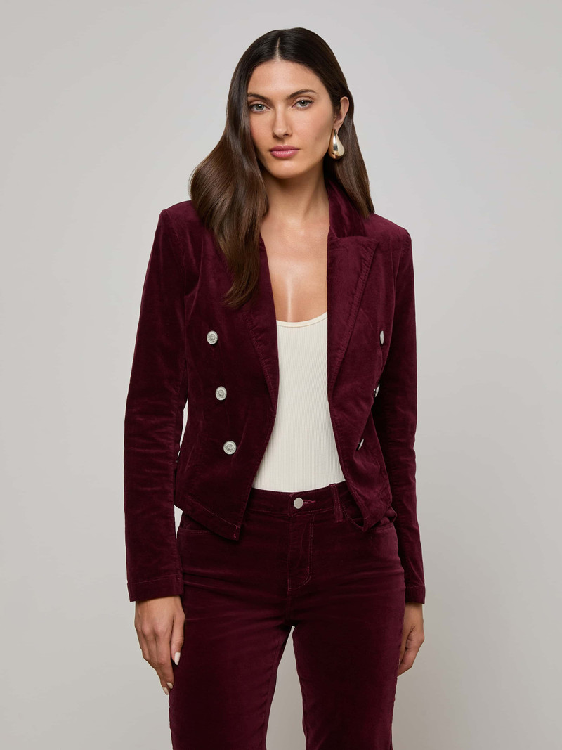 L'AGENCE Wayne Velvet Blazer outlook