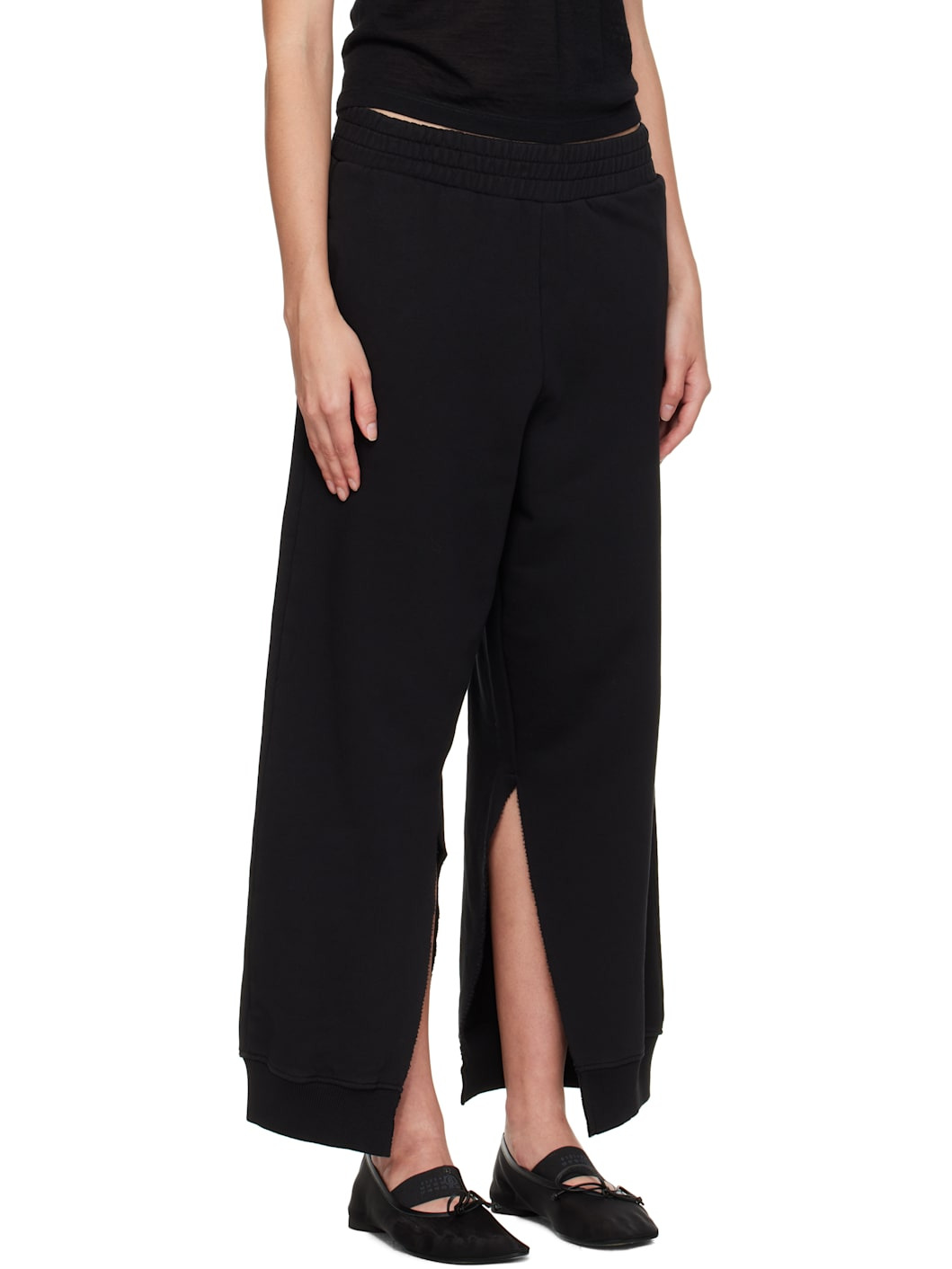 Black Cotton Lounge Pants - 2