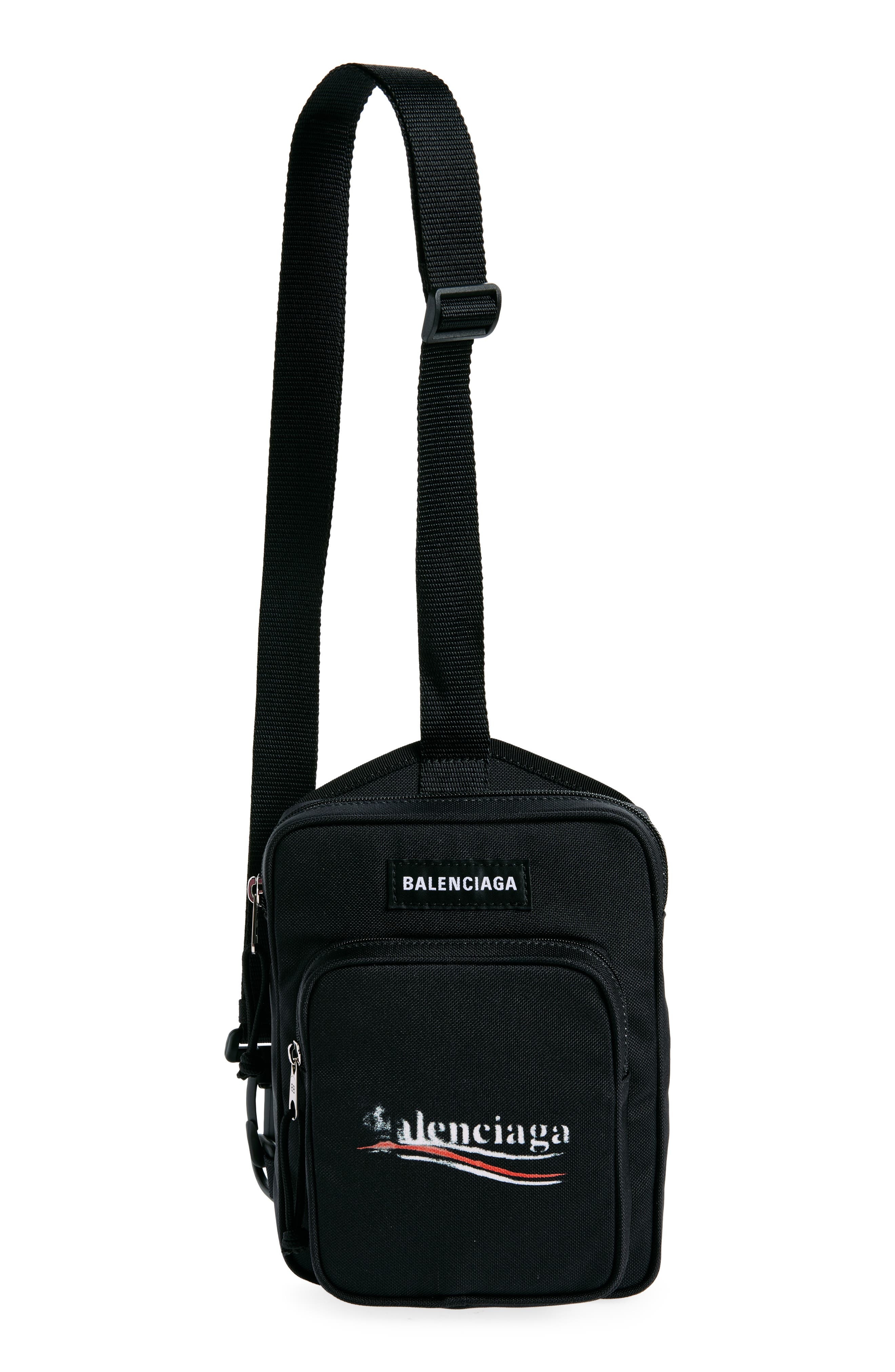 Explorer Political Stencil Logo Crossbody Messenger Bag - 1