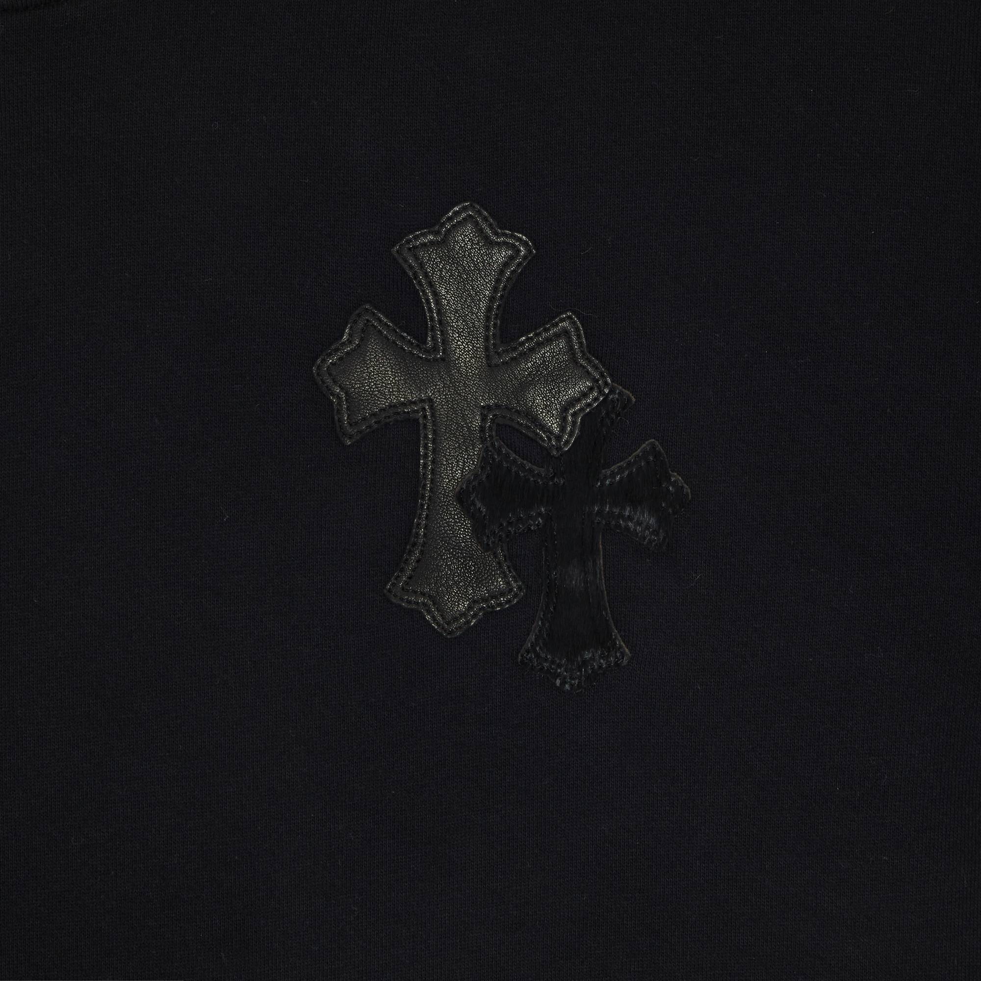 Chrome Hearts Ponyhair Multicross Patch Crewneck Sweater 'Black' - 3