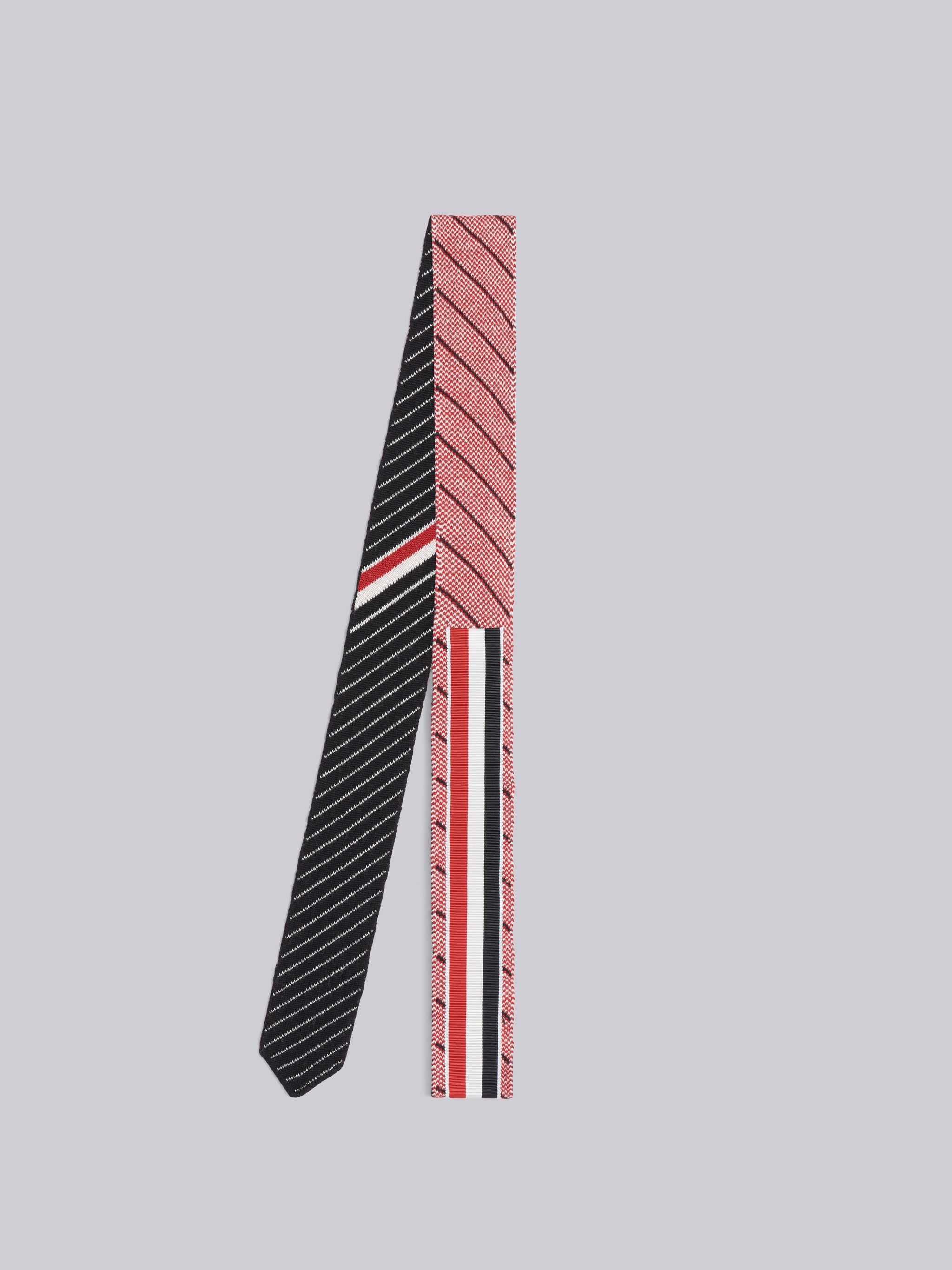 Wool Chalk Stripe Jacquard Knit Tie - 3