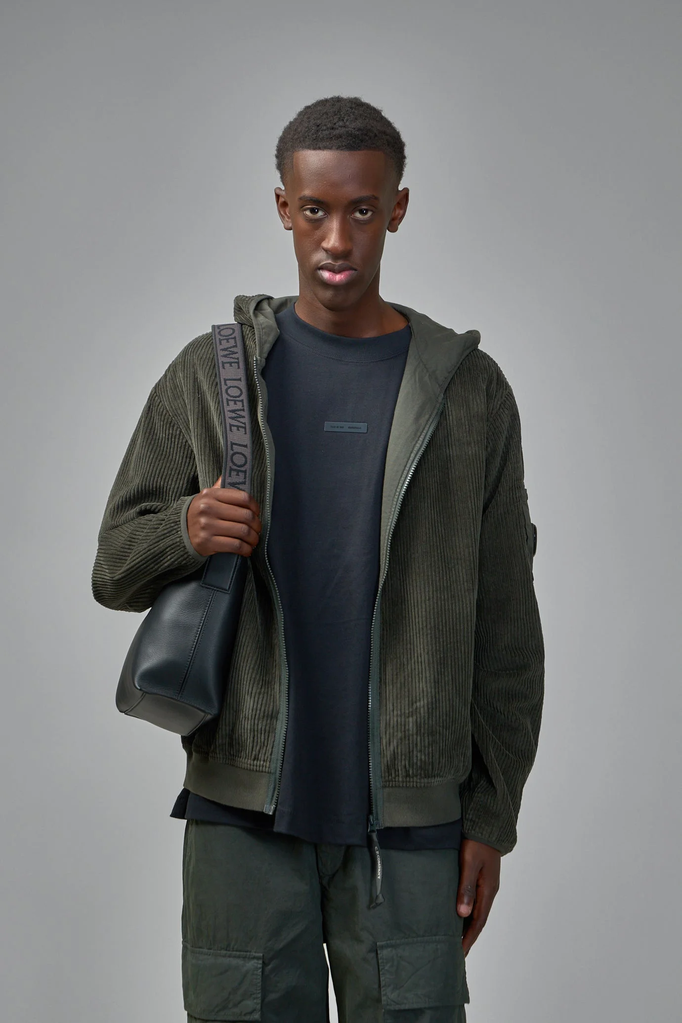 Corduroy Lens Zip Hoodie - 1