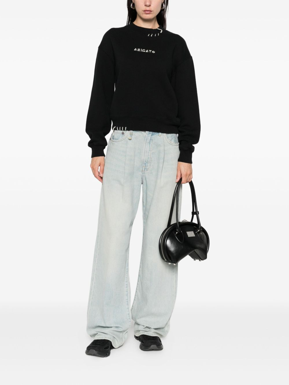 Loops embroidered-detail crew-neck sweatshirt - 2