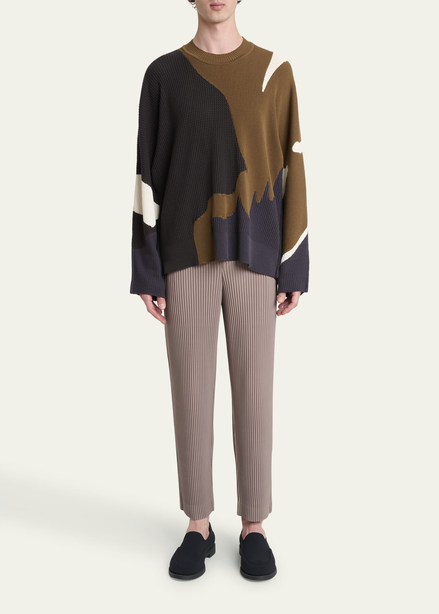Men's Multi Agate Knit Relaxed Crewneck Sweater - 2