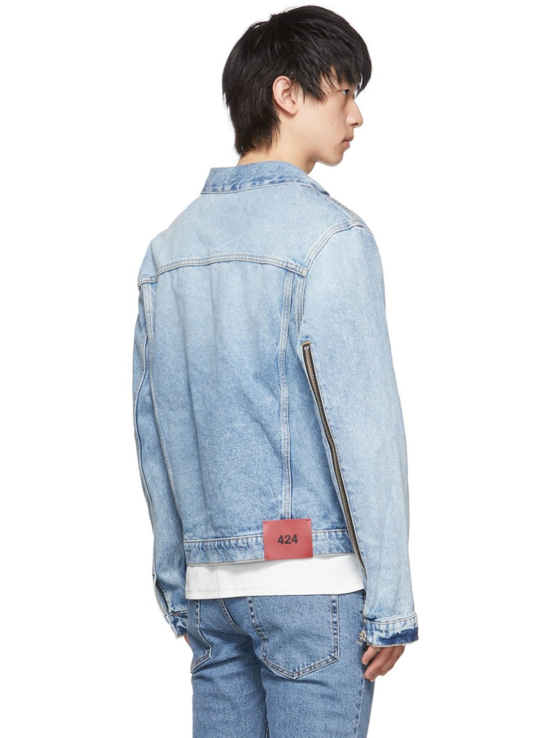 Blue Distressed Denim Jacket 3