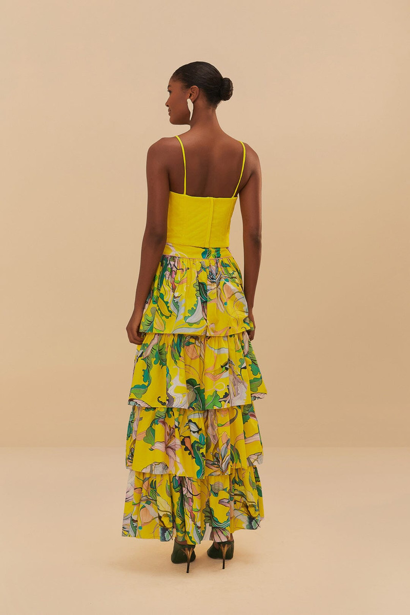 Yellow Jellyfish Bouquet Maxi Skirt 5