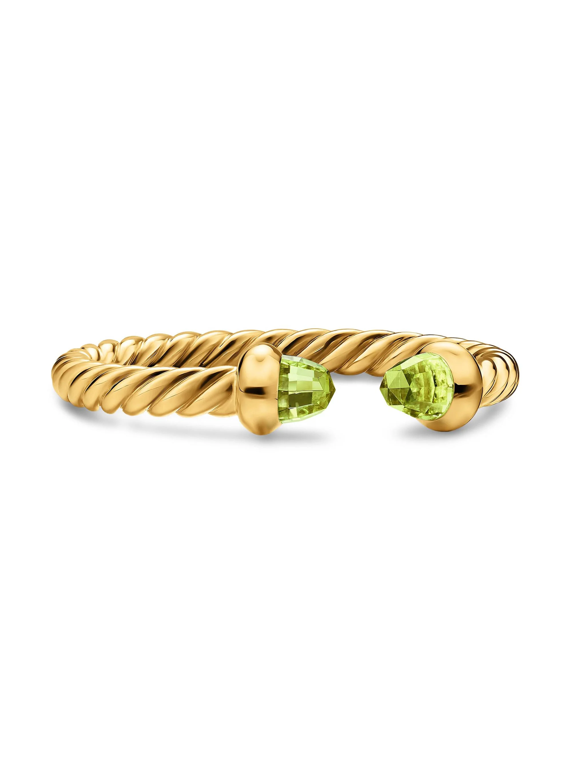 Women's Micro Cablespira Flex Open Ring in 18K Yellow Gold - Peridot - 1