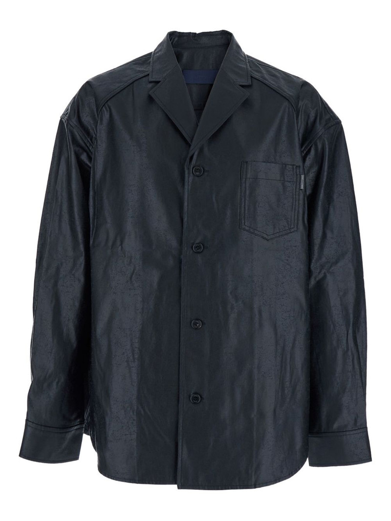 tailored-collar coated cotton shirt 1