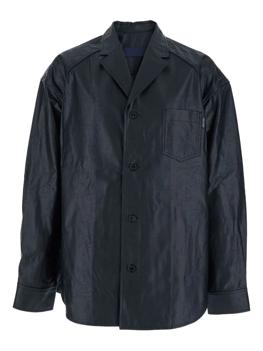 tailored-collar coated cotton shirt - 1