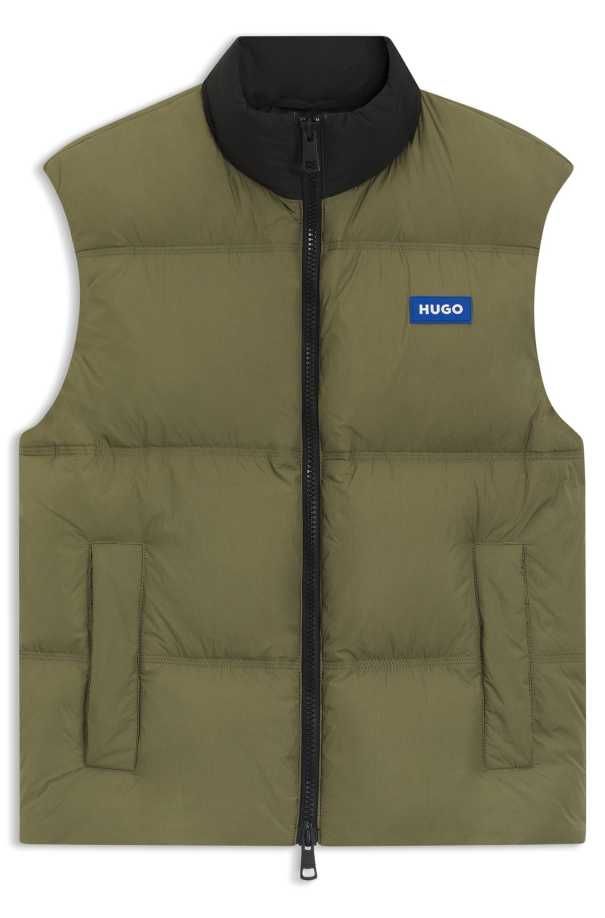 WATER-REPELLENT GILET WITH BLUE LOGO BADGE - 1