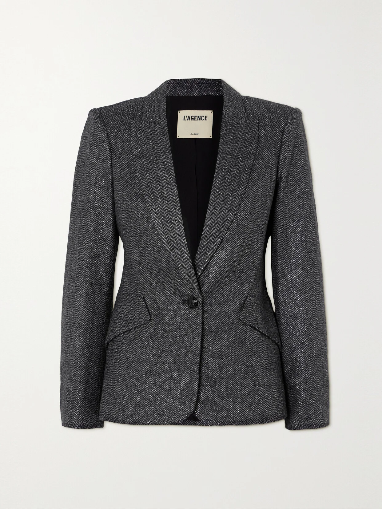 Chamberlain Metallic Herringbone Wool-blend Blazer - 1