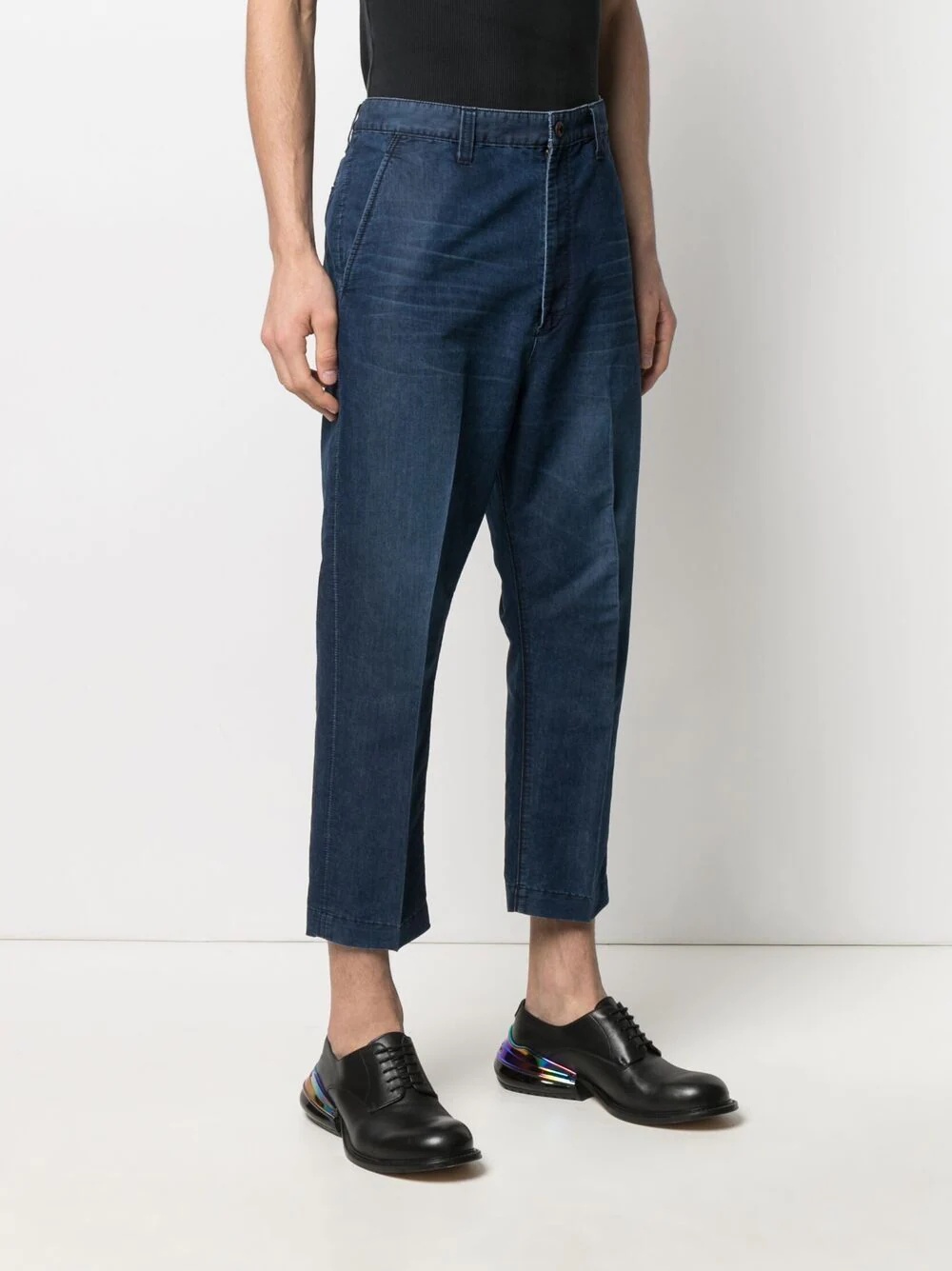 cropped straight-leg trousers - 3