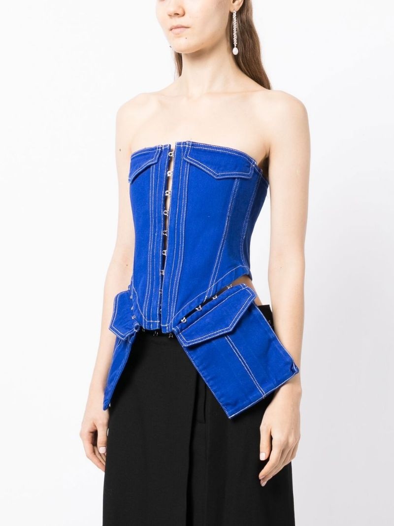 pocket denim corset - 3