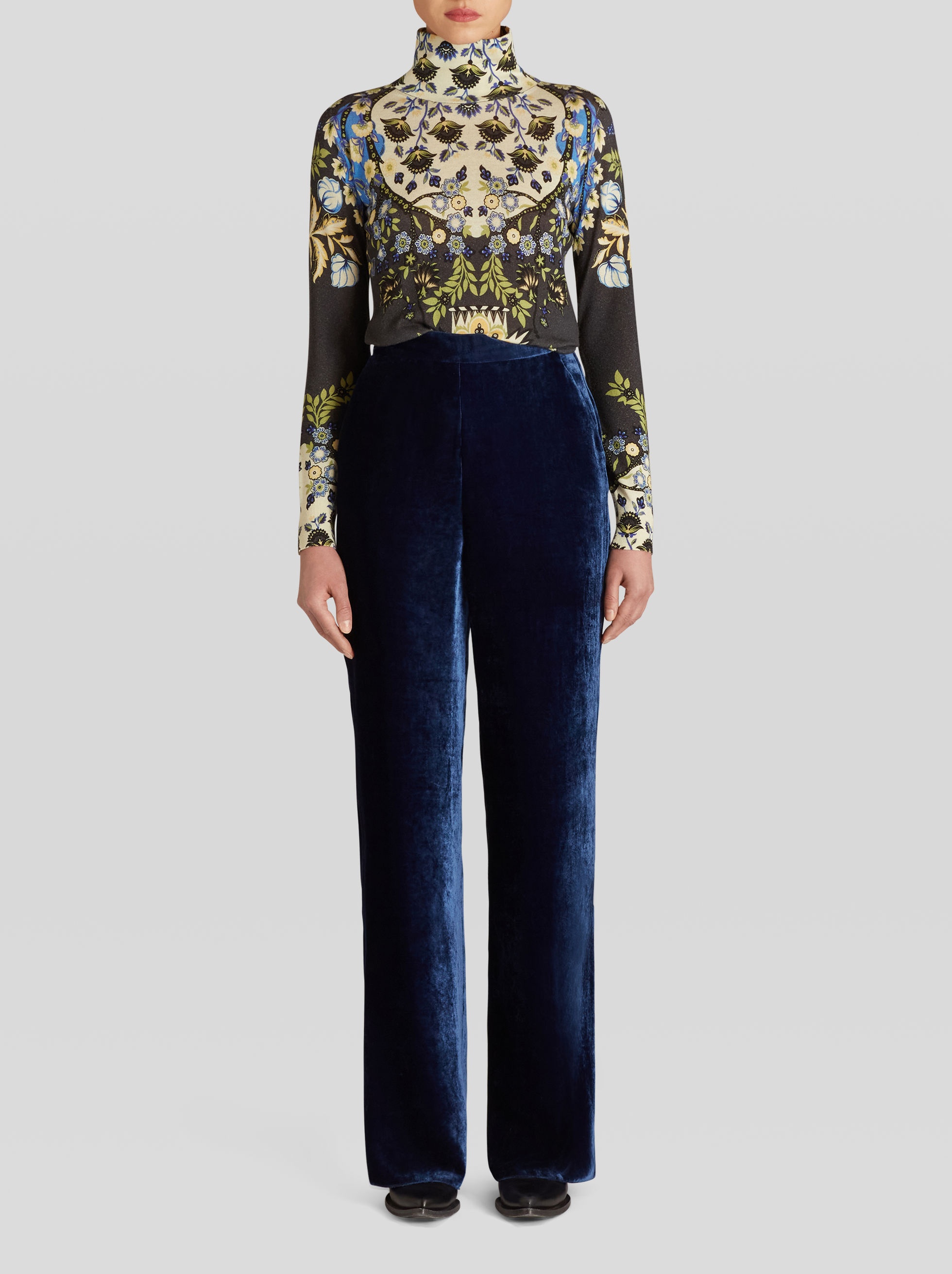 VELVET PALAZZO TROUSERS - 3