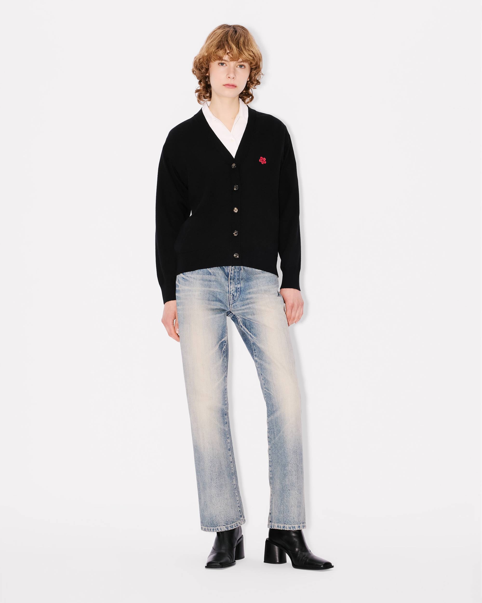 'Boke Flower' embroidered cardigan in merino wool - 5
