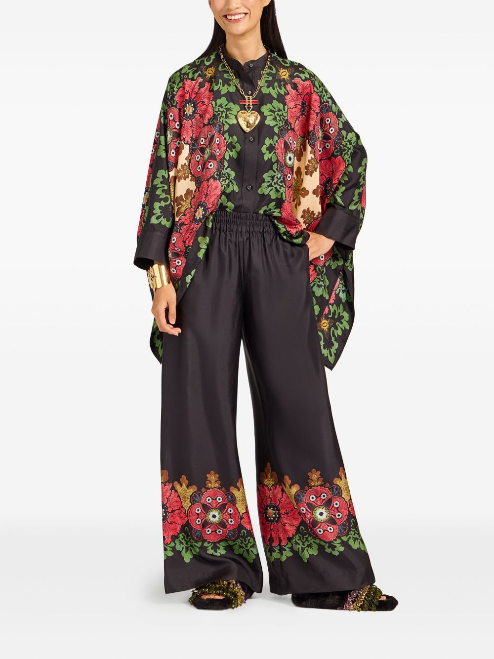 floral-print palazzo pants - 2