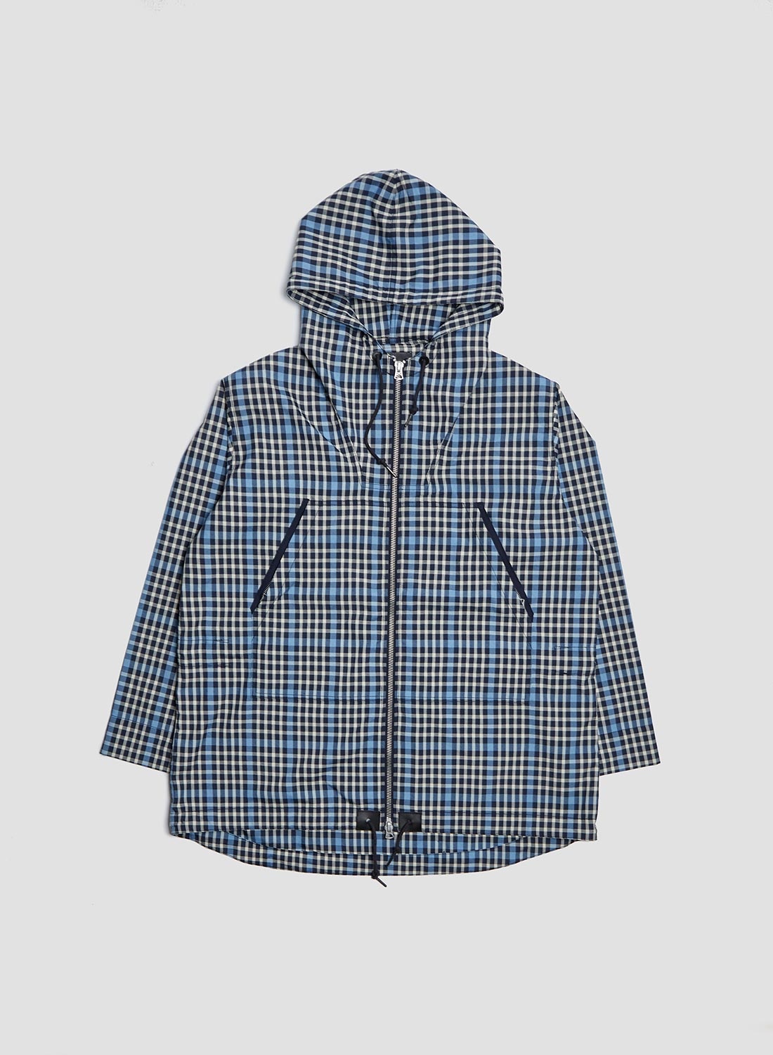 Zip Smock in Navy Check - 1