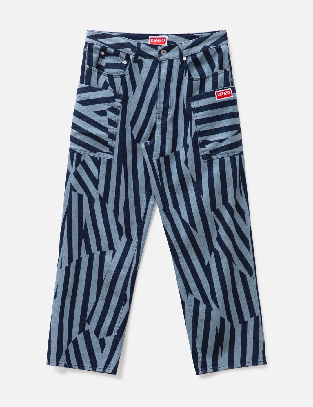 KENZO DAZZLE STRIPE CARGO JEANS - 1