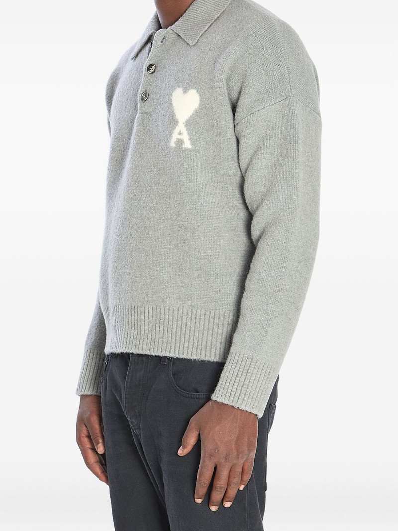 AMI Paris Ami de Coeur intarsia polo-shirt outlook