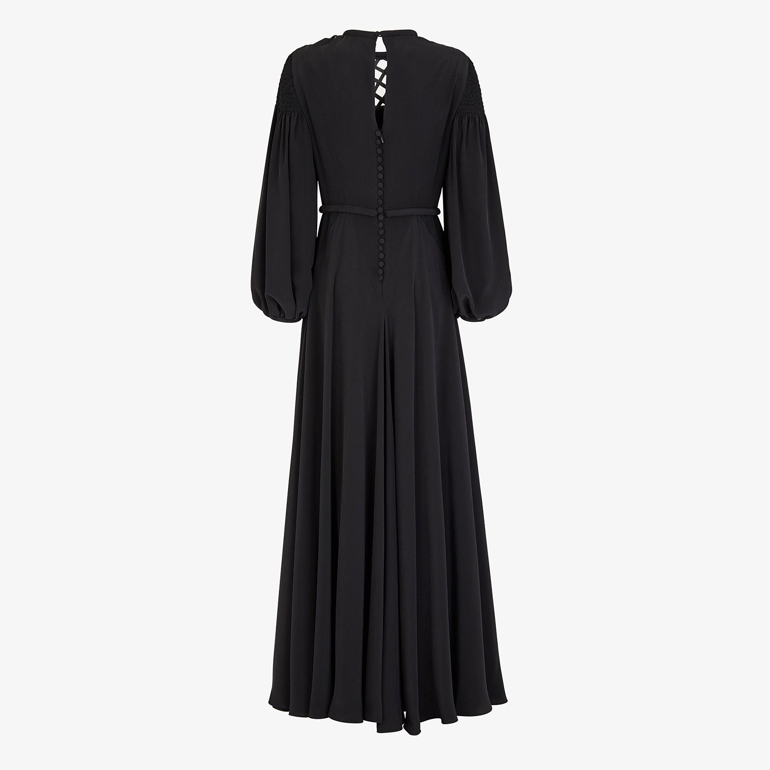 Black crêpe de chine dress - 2