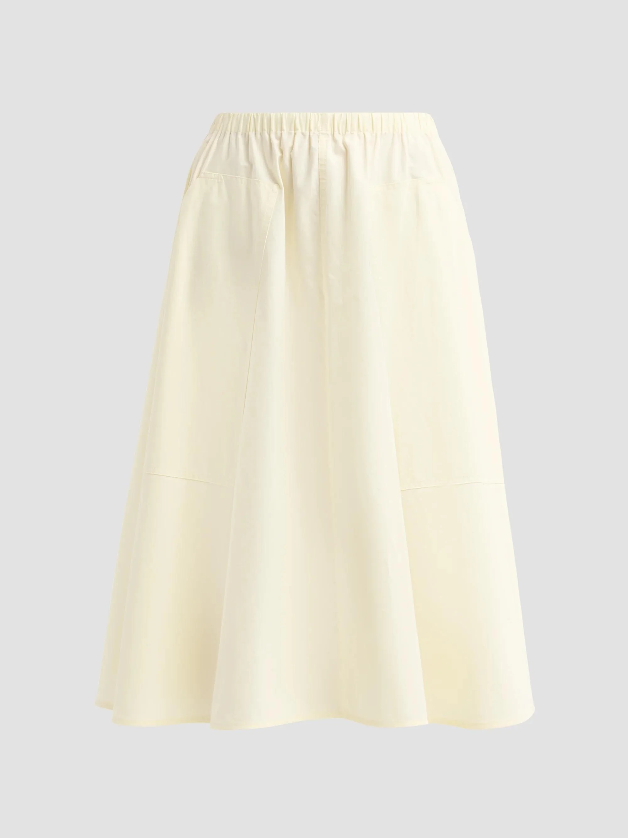 Women's Pocket Full Cotton Midi-Skirt - Sun Petal - 1