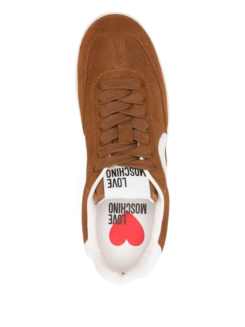 heart-appliqué suede sneakers 4